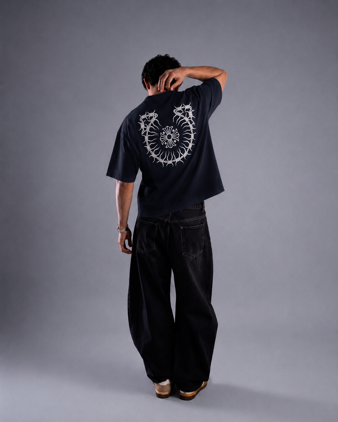 Navy Blue Cotton Tee - Bongzi Cross