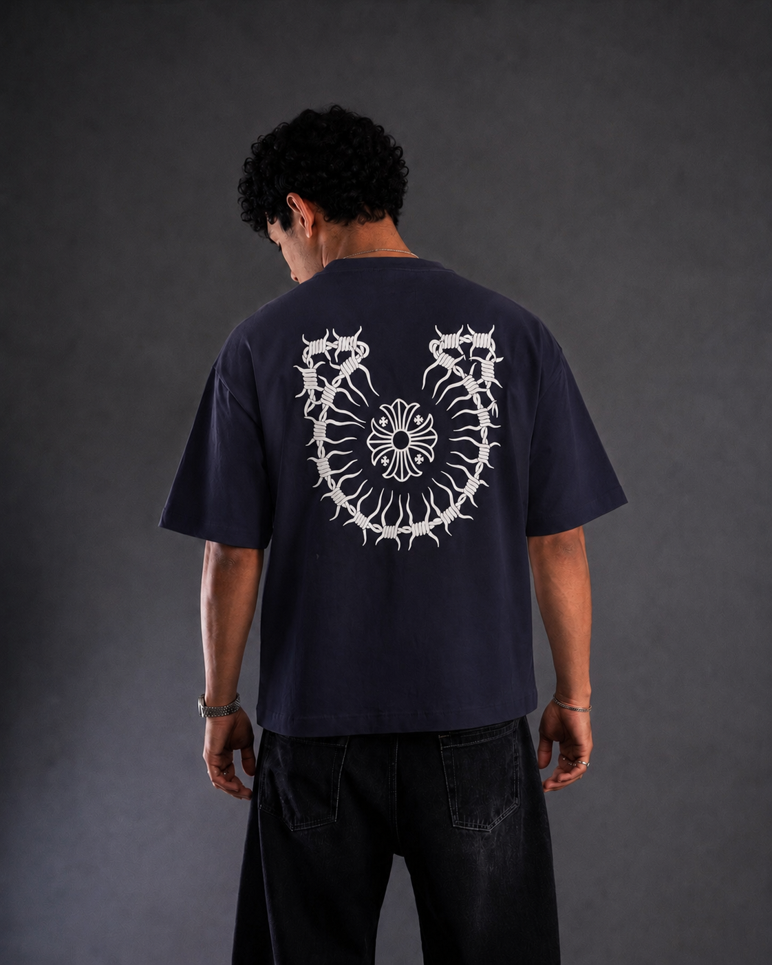 Navy Blue Cotton Tee - Bongzi Cross