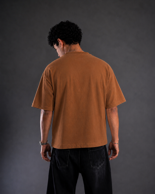 Brown Cotton Tee - Bongzi Garden