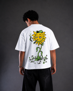 White Smoking Sunflower T-Shirt