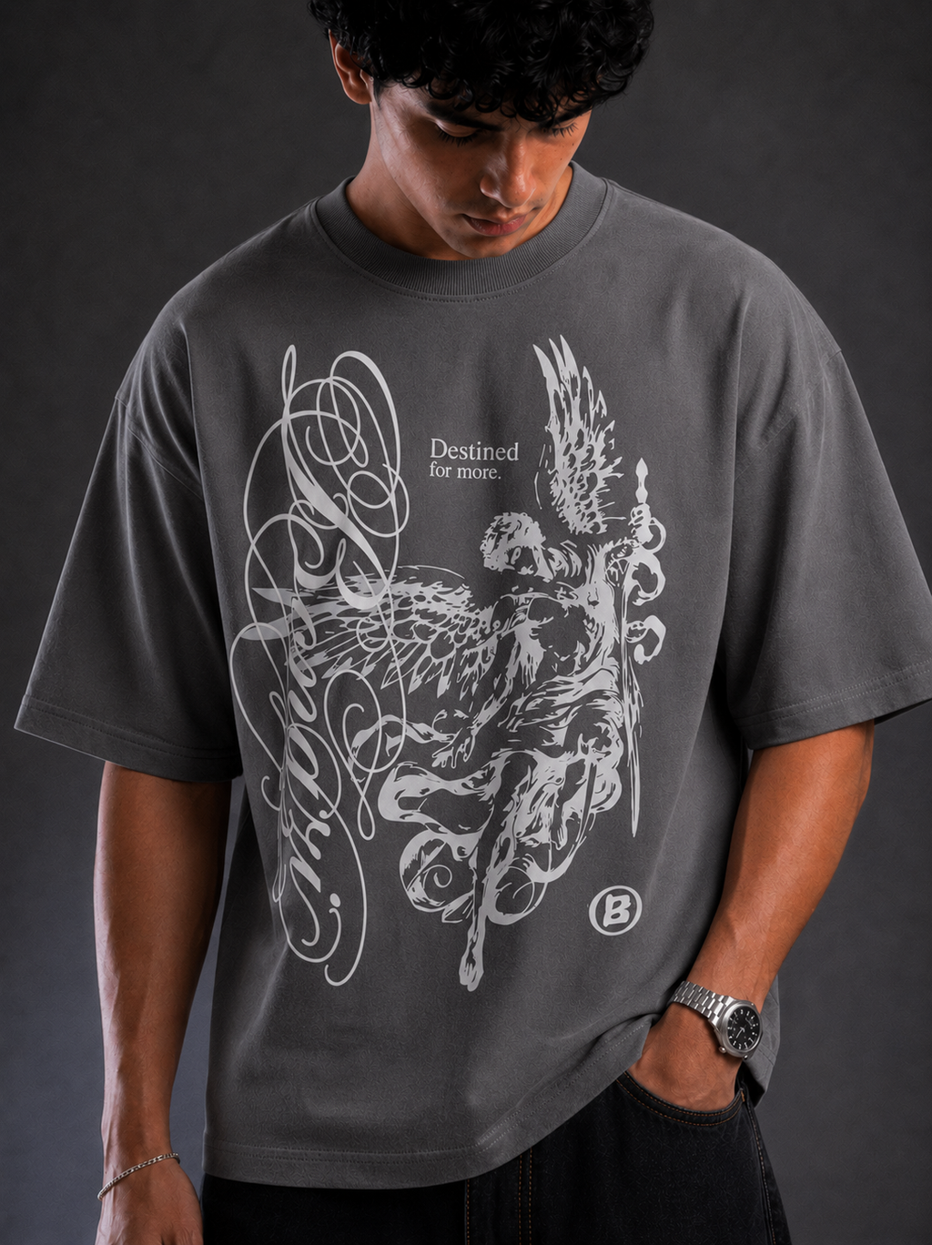 Dark Grey Cotton Tee - Power IS Silent