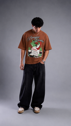 Brown Cotton Tee - Bongzi Garden