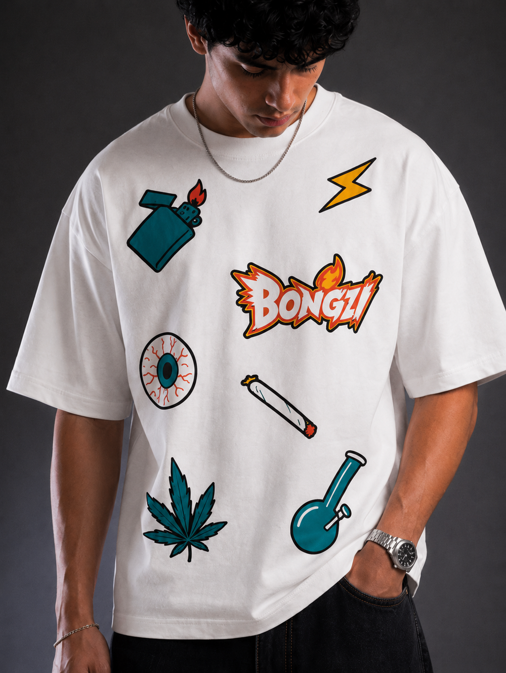 White Cotton Tee - Bongzi Stoner Club