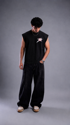 Black Cotton Vest - Bongzi Reckless