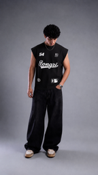 Black Cotton Vest - Bongzi Varsity 54