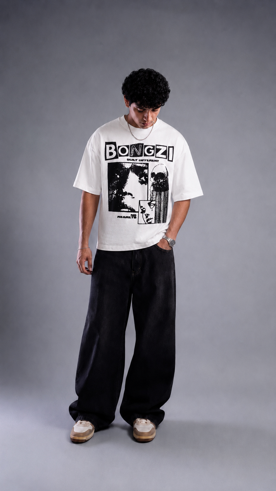 White Cotton Tee - Built Diffrent