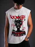 White Cotton Vest - Smoking Skeleton