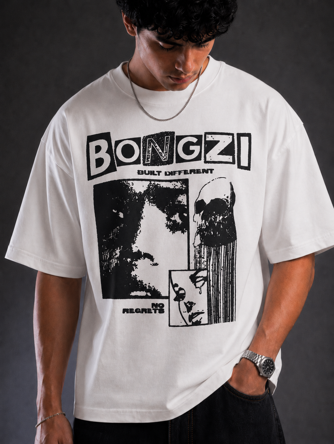 White Cotton Tee - Built Diffrent