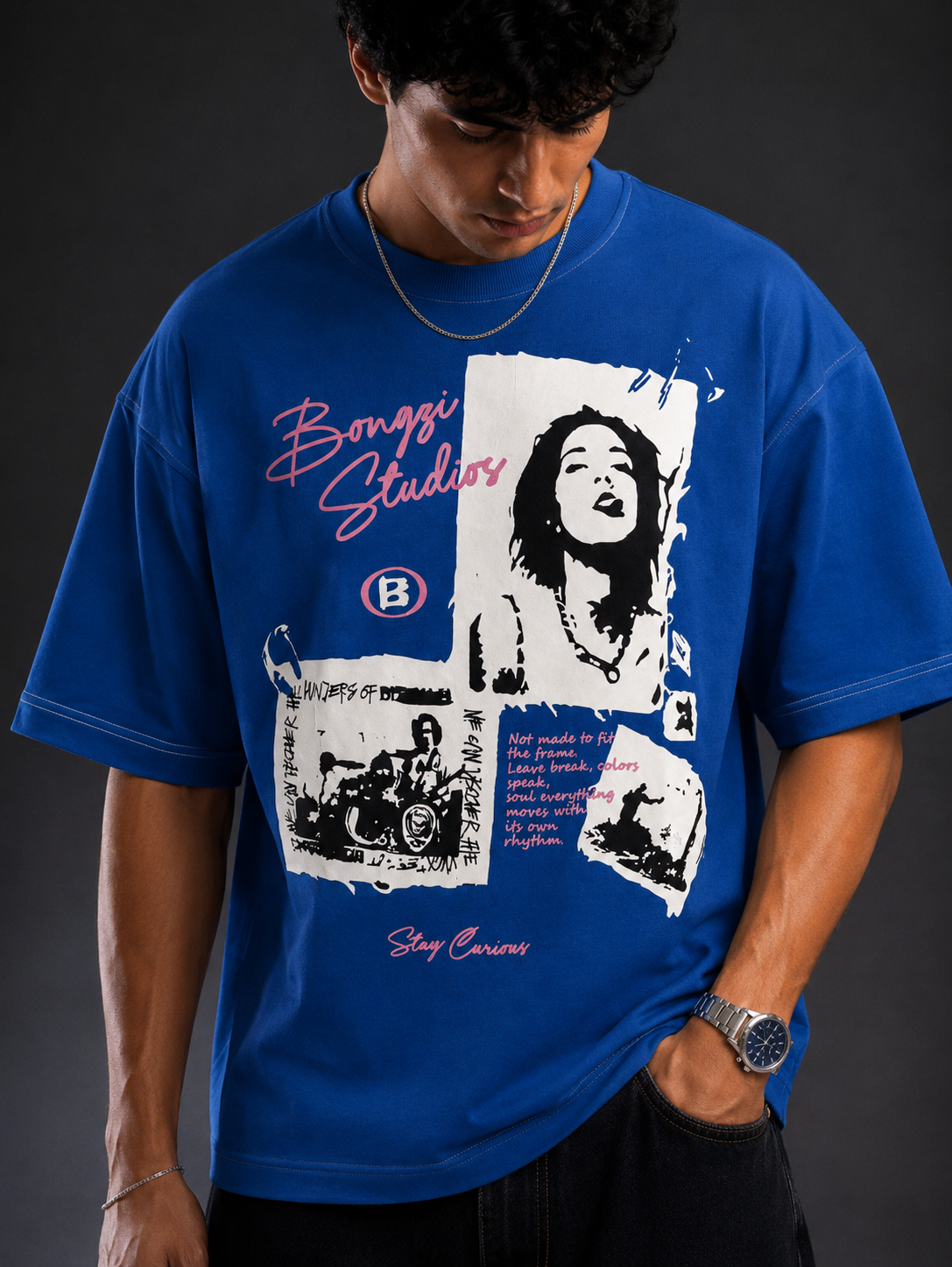 Royal Blue Cotton Tee - Bongzi Studio