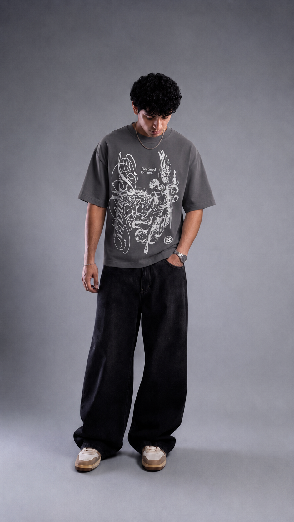 Dark Grey Cotton Tee - Power IS Silent