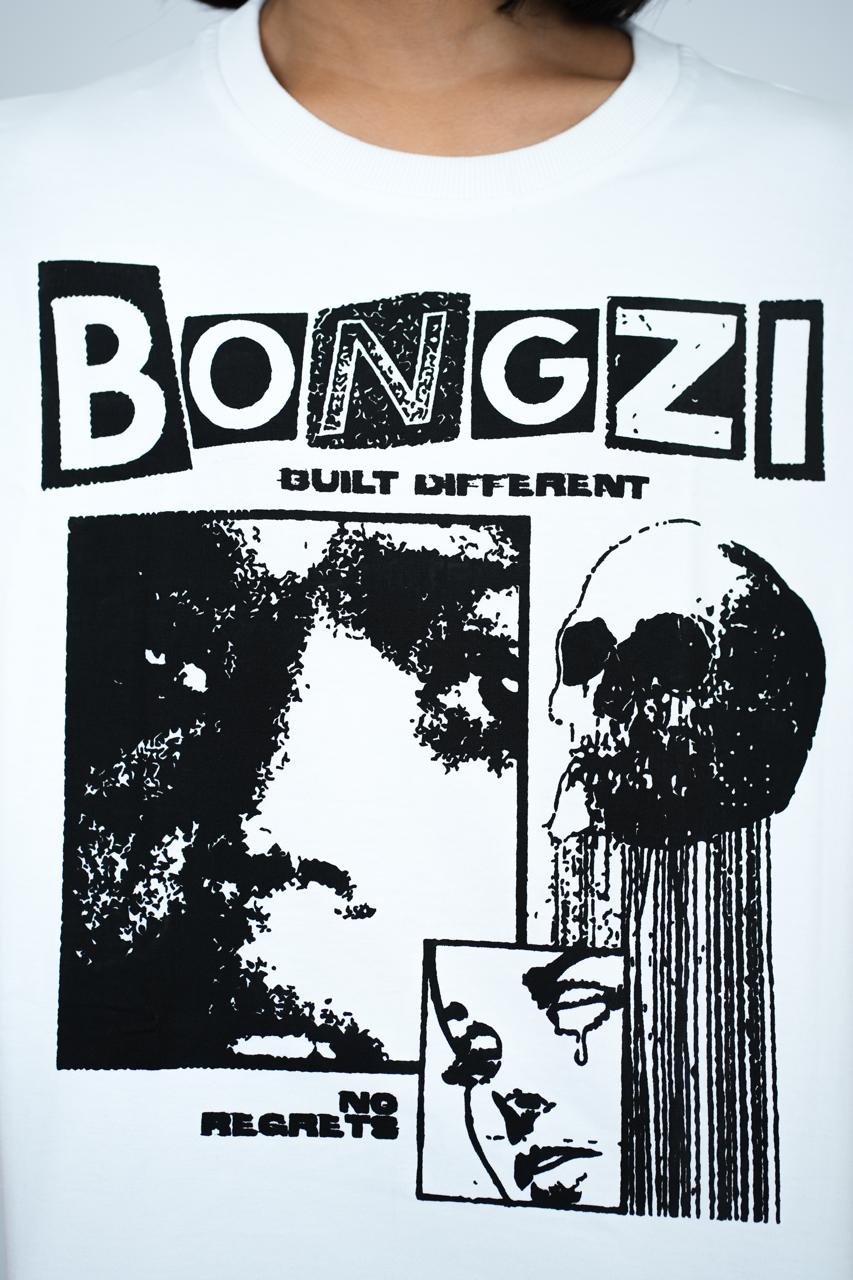 White Cotton Built Diffrent T-Shirt