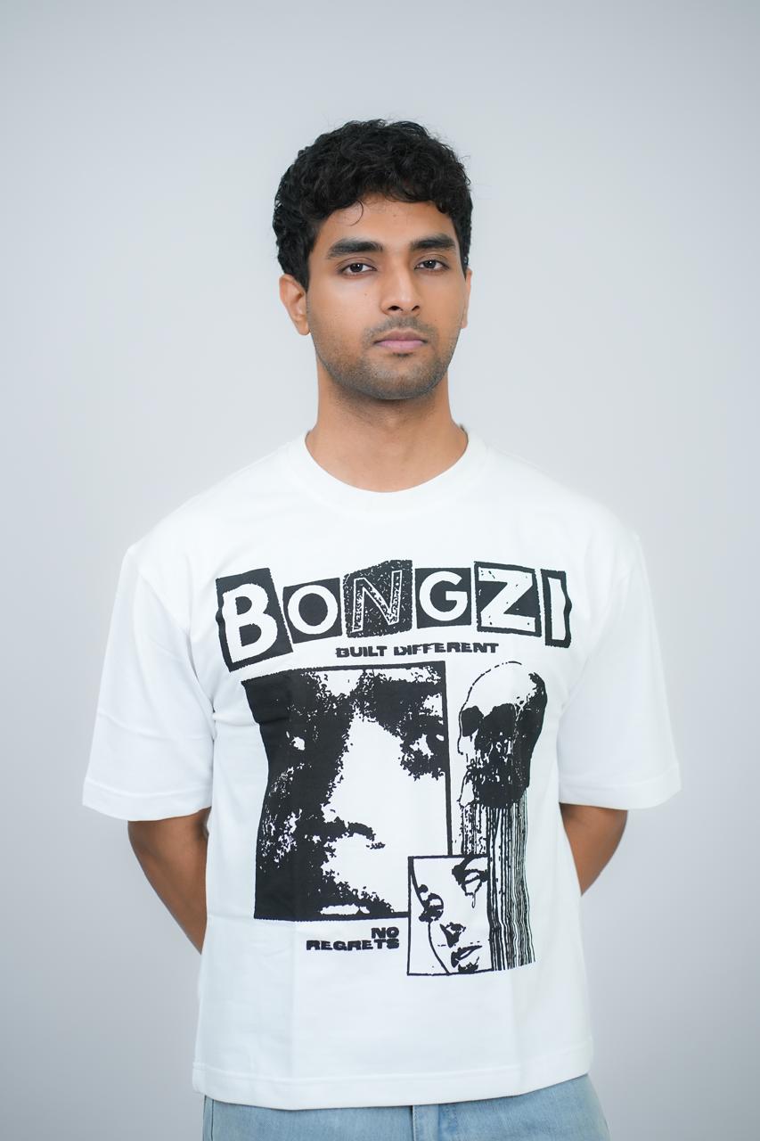 White Cotton Built Diffrent T-Shirt