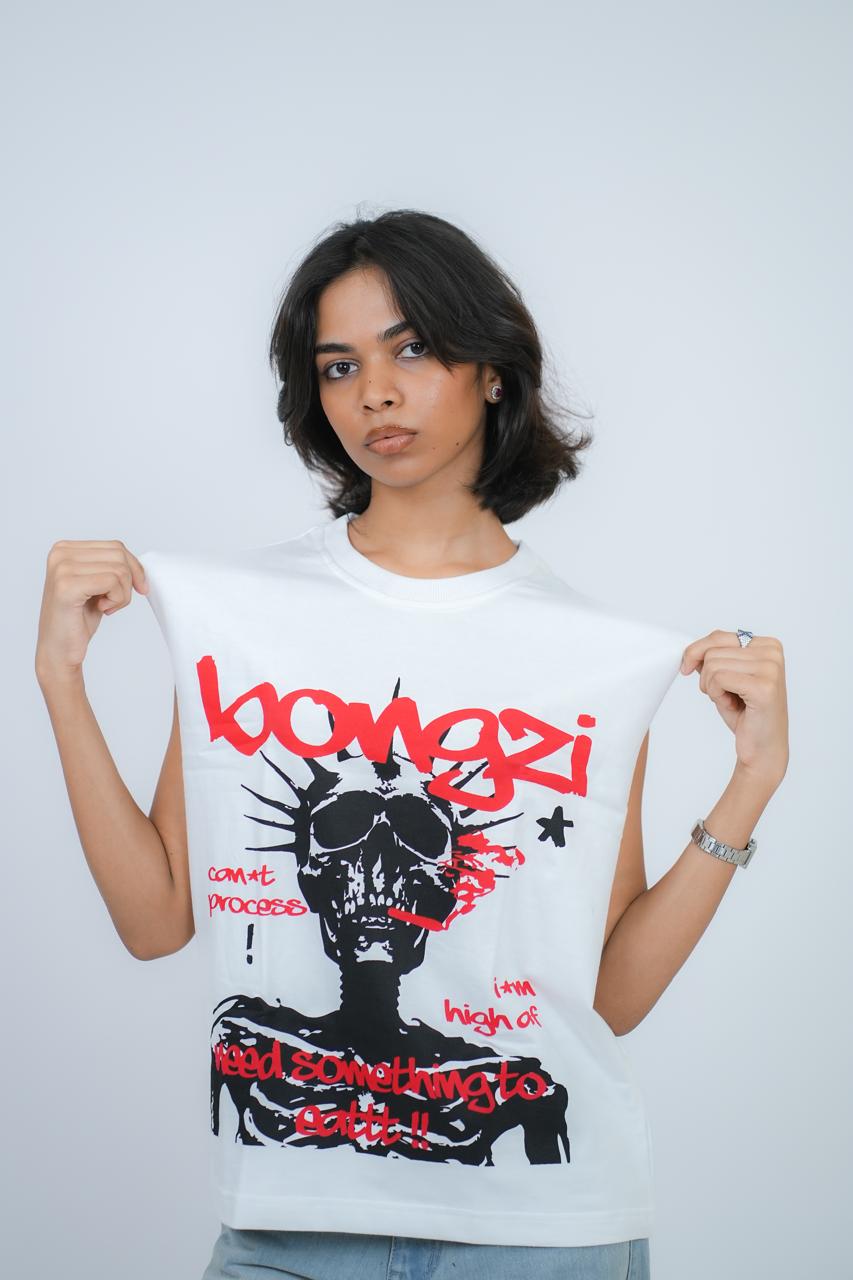 White Smoking Skeleton Vest
