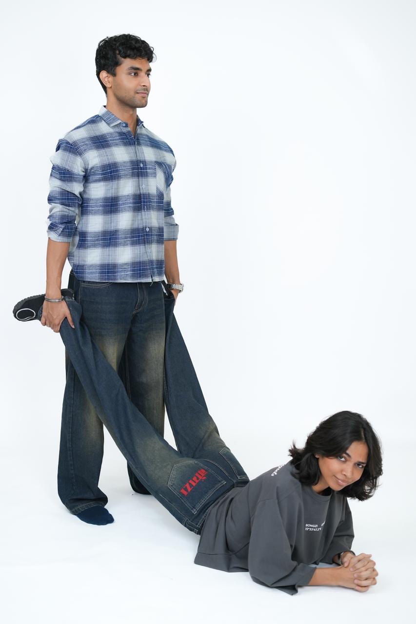 Ocean Grid Boxy Shirt